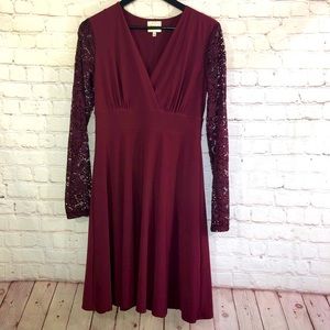 BEYOND By‎ Ashley Graham Lace-Sleeve Dress